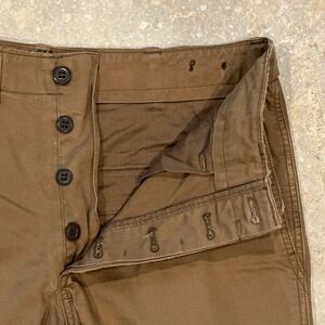 Gap Pants Mens 31x32 Acorn Brown Button Fly Straight Leg Chino Button Fly Patch